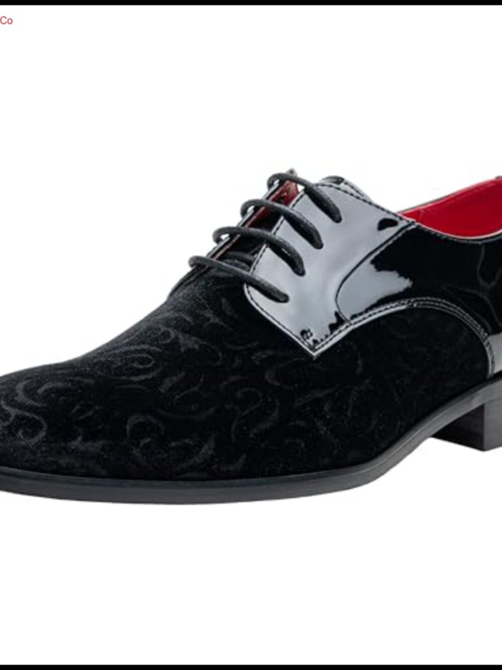 Mens Velvet Faux Patent Leather Oxford Dress Shoes Lace-Up Formal Tuxedo